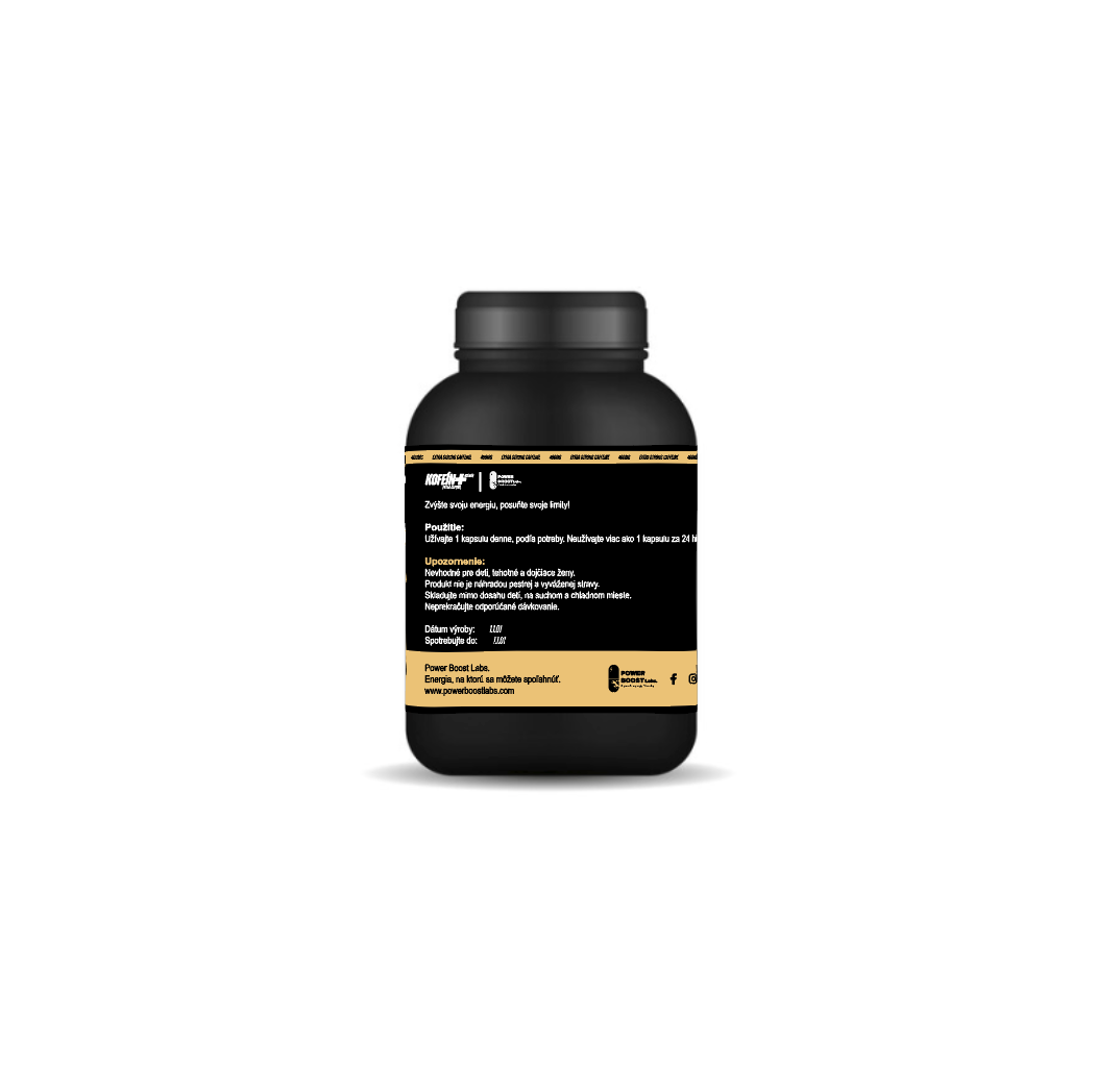 Kofeín+ 400mg Caffeine pills, Back packet